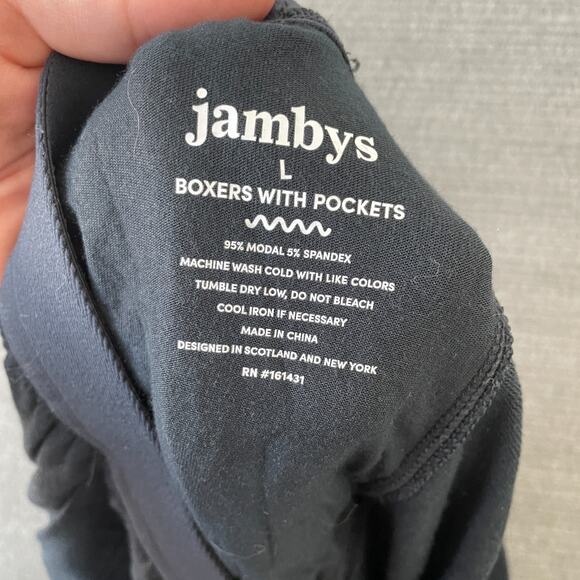 Jambys Shorts Boxers With Pockets in Black Mens L Modal Lined Casual Lounge - Picture 5 of 6